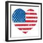 United States On America Retro Heart Flag-RedKoala-Framed Premium Giclee Print