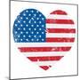 United States On America Retro Heart Flag-RedKoala-Mounted Premium Giclee Print