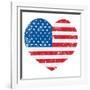 United States On America Retro Heart Flag-RedKoala-Framed Art Print