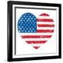 United States On America Retro Heart Flag-RedKoala-Framed Art Print