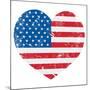 United States On America Retro Heart Flag-RedKoala-Mounted Art Print