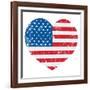 United States On America Retro Heart Flag-RedKoala-Framed Art Print