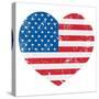 United States On America Retro Heart Flag-RedKoala-Stretched Canvas