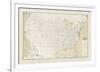 United States Outline Map-The Vintage Collection-Framed Giclee Print