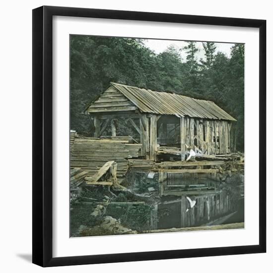 United States (Penna County - Near Cresson), a Sawmill in the Allegheny Mountains-Leon, Levy et Fils-Framed Photographic Print