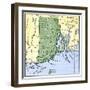 United States, Rhode Island State: Map of Rhode Island, Showing Colonial Boundary Disputes, Years 1-null-Framed Giclee Print