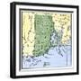 United States, Rhode Island State: Map of Rhode Island, Showing Colonial Boundary Disputes, Years 1-null-Framed Giclee Print