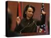 United States Secretary of State Condoleezza Rice Gestures at a News Conference-null-Stretched Canvas