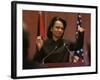 United States Secretary of State Condoleezza Rice Gestures at a News Conference-null-Framed Photographic Print