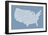 United States Typography Text Map-Michael Tompsett-Framed Premium Giclee Print