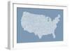 United States Typography Text Map-Michael Tompsett-Framed Premium Giclee Print