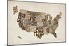 United States Typography Text Map-Michael Tompsett-Mounted Art Print