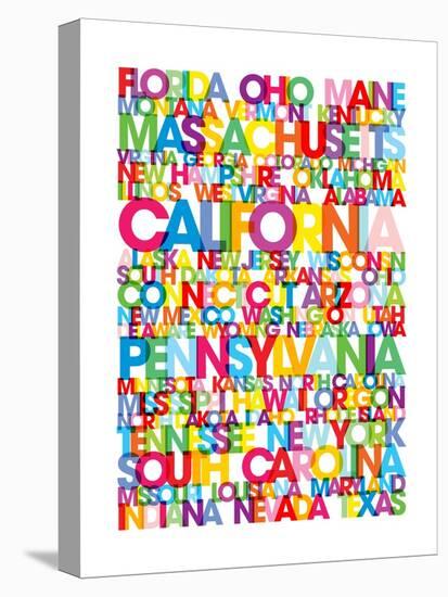 United States USA Text Bus Blind-Michael Tompsett-Stretched Canvas