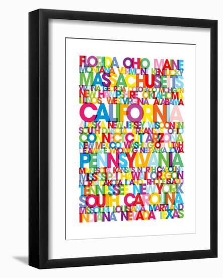 United States USA Text Bus Blind-Michael Tompsett-Framed Art Print