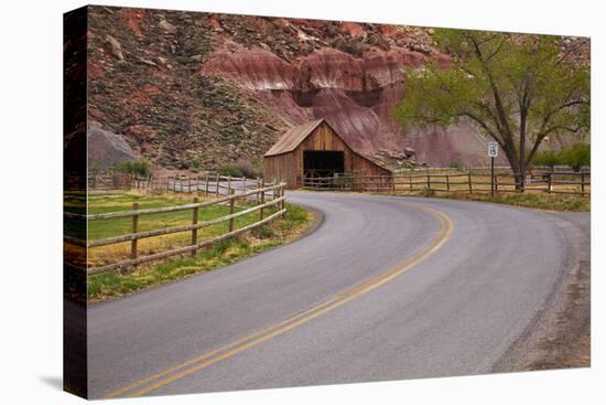 United States, Utah, Capitol Reef National Park, Historic Wooden Barn at Fruita-David Wall-Stretched Canvas