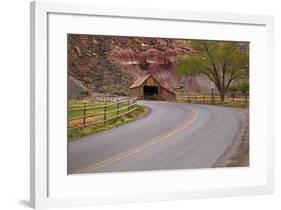 United States, Utah, Capitol Reef National Park, Historic Wooden Barn at Fruita-David Wall-Framed Photographic Print