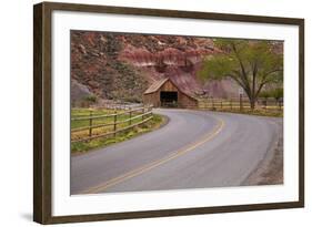 United States, Utah, Capitol Reef National Park, Historic Wooden Barn at Fruita-David Wall-Framed Photographic Print