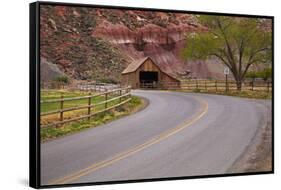 United States, Utah, Capitol Reef National Park, Historic Wooden Barn at Fruita-David Wall-Framed Stretched Canvas