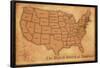 United States Vintage Style Map-null-Framed Poster