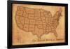 United States Vintage Style Map-null-Framed Poster