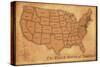 United States Vintage Style Map-null-Stretched Canvas