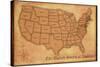 United States Vintage Style Map-null-Stretched Canvas