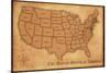 United States Vintage Style Map-null-Mounted Art Print