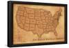 United States Vintage Style Map-null-Framed Poster