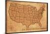 United States Vintage Style Map-null-Mounted Poster