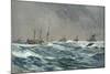 United States War-Ships in a Blow-Squally Weather Off the Cuban Coast-Carlton T. Chapman-Mounted Giclee Print