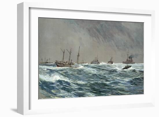 United States War-Ships in a Blow-Squally Weather Off the Cuban Coast-Carlton T. Chapman-Framed Giclee Print