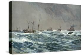 United States War-Ships in a Blow-Squally Weather Off the Cuban Coast-Carlton T. Chapman-Stretched Canvas