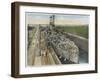 United States Warship Passing Through the Panama Canal-null-Framed Photographic Print