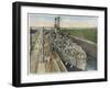 United States Warship Passing Through the Panama Canal-null-Framed Photographic Print