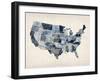 United States Watercolor Map-Michael Tompsett-Framed Art Print