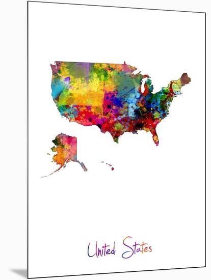 United States Watercolor Map-Michael Tompsett-Mounted Art Print