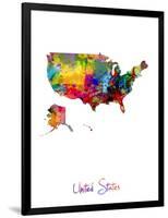 United States Watercolor Map-Michael Tompsett-Framed Art Print