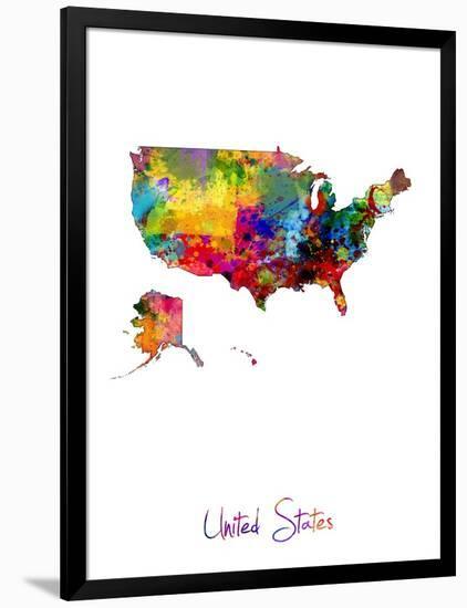 United States Watercolor Map-Michael Tompsett-Framed Art Print