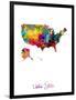 United States Watercolor Map-Michael Tompsett-Framed Art Print