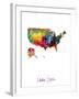 United States Watercolor Map-Michael Tompsett-Framed Art Print