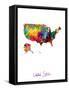 United States Watercolor Map-Michael Tompsett-Framed Stretched Canvas