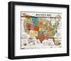 United StatesOf America Map II-null-Framed Art Print