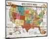 United StatesOf America Map II-null-Mounted Art Print