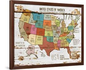 United StatesOf America Map II-null-Framed Art Print