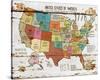 United StatesOf America Map II-null-Stretched Canvas