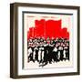 United under Communism - We Can Defeat the West-Chinese Government-Framed Art Print