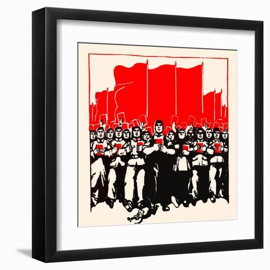 United under Communism - We Can Defeat the West-Chinese Government-Framed Art Print