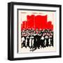 United under Communism - We Can Defeat the West-Chinese Government-Framed Art Print