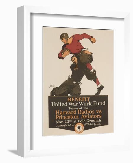 United War Work Fund, Harvard Radios Vs Pricneton Aviators-David Pollack-Framed Giclee Print