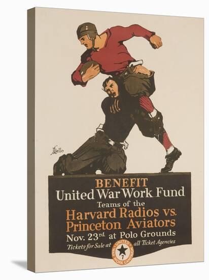 United War Work Fund, Harvard Radios Vs Pricneton Aviators-David Pollack-Stretched Canvas